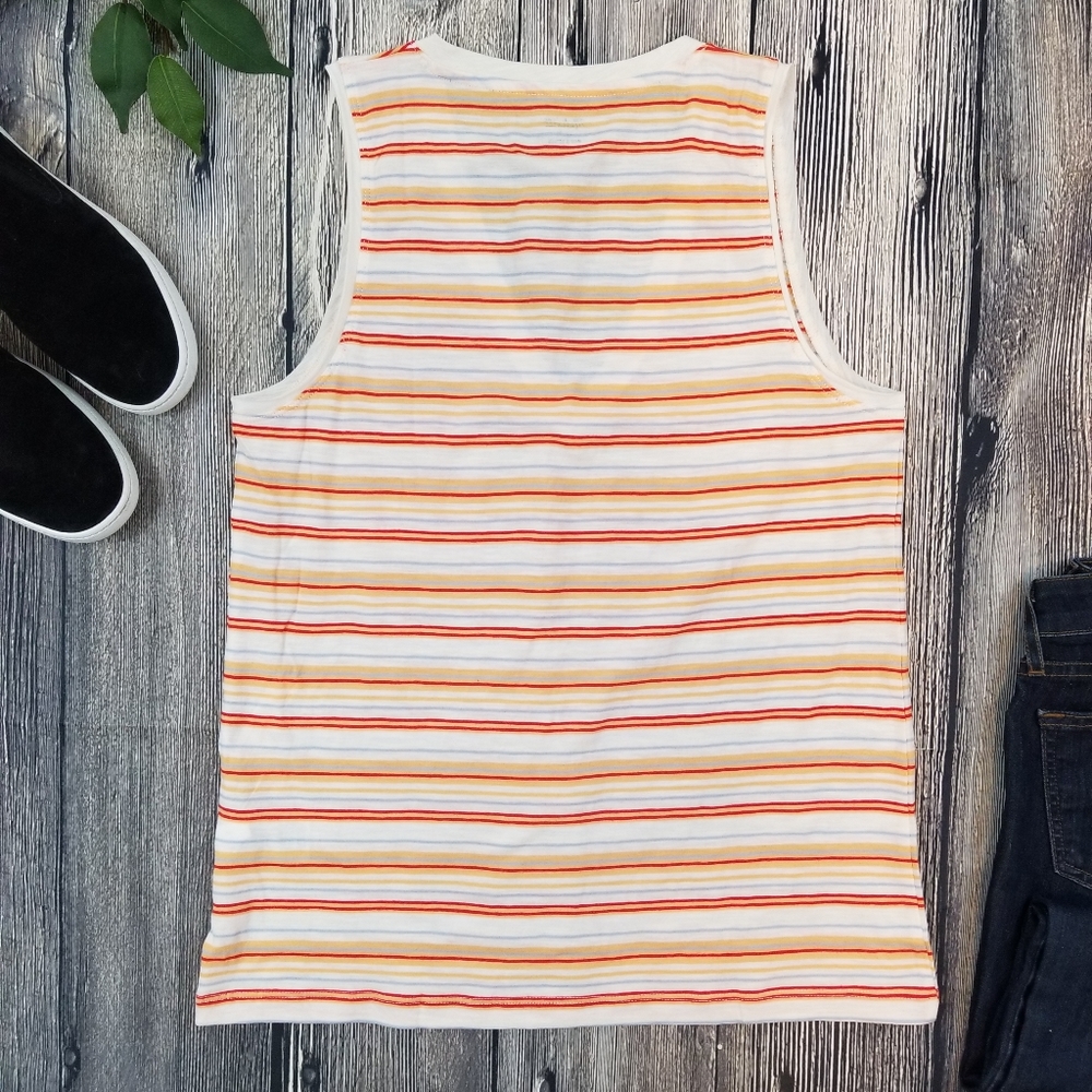 Madewell NWT V Neck Fieldgate Stripe Pocket Tank - Picture 6 of 7